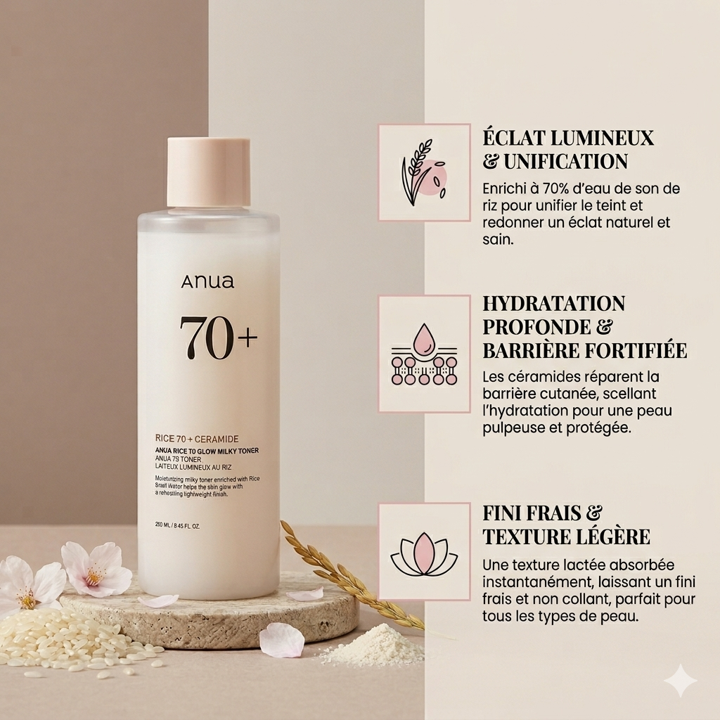 Anua – Rice 70 Glow Milky Toner 250ml